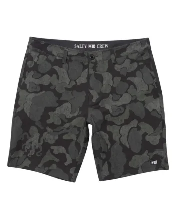 Pantaloni scurti elastic cu motiv camuflaj Drifter 19