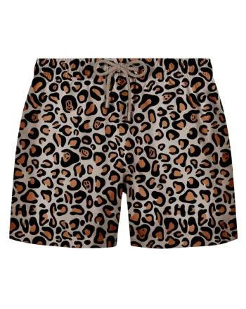 Pantaloni scurti de baie cu imprimeu si snur de ajustare