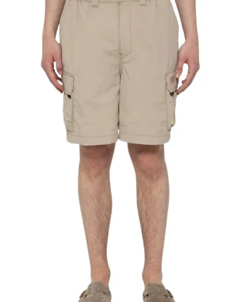 Pantaloni scurti cargo cu model uni si buzunare multiple