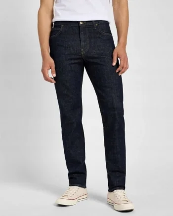 Blugi Barbati,  Straight Fit, Talie Medie, 5 Buzunare, Fermoar, Lungi, Bumbac, Albastru, Negru
