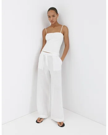 Pantaloni ampli de in, Alb optic