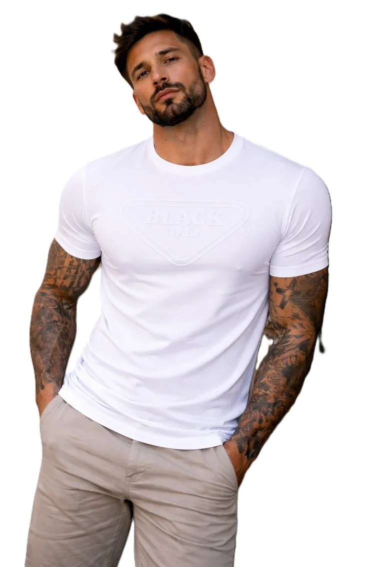 Tricou slim fit din amestec de elastan