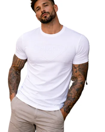 Tricou slim fit din amestec de elastan
