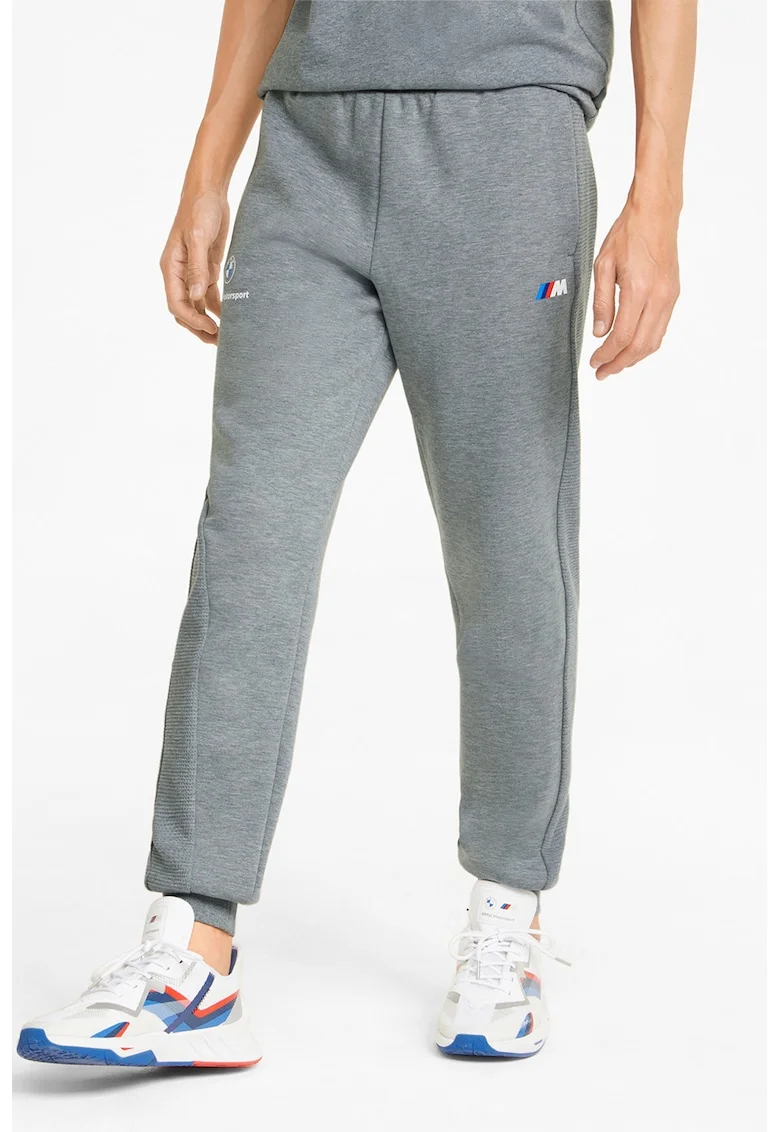 Pantaloni sport regular fit cu buzunare laterale BMW MMS, Gri melange