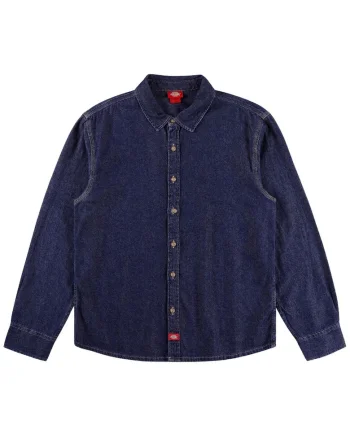 Camasa din denim cu nasturi contrastanti