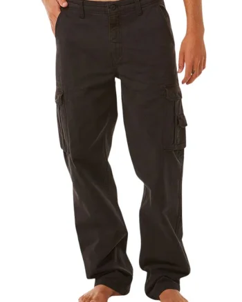 Pantaloni cargo din bumbac cu talie medie