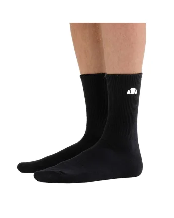 Set de sosete lungi unisex cu terminatie striata - 3 perechi, Negru
