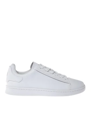 Pantofi sport unisex de piele cu model uni, Alb