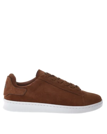Pantofi sport unisex de piele intoarsa cu model uni, Maro