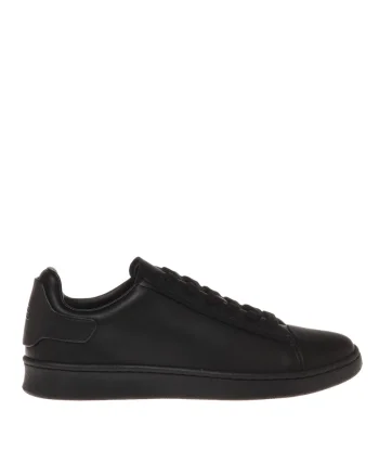 Pantofi sport unisex de piele cu model uni, Negru