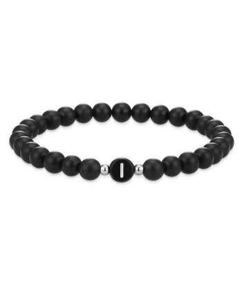 Bratara unisex cu agat, Negru