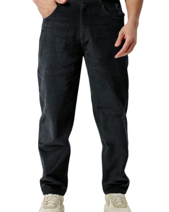 Blugi relaxed fit cu aspect de catifea