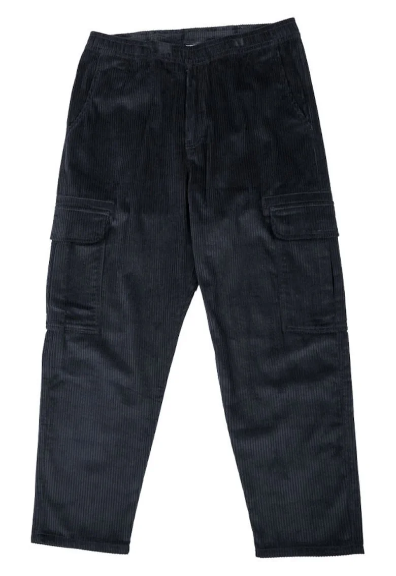 Pantaloni cargo cu aspect catifelat
