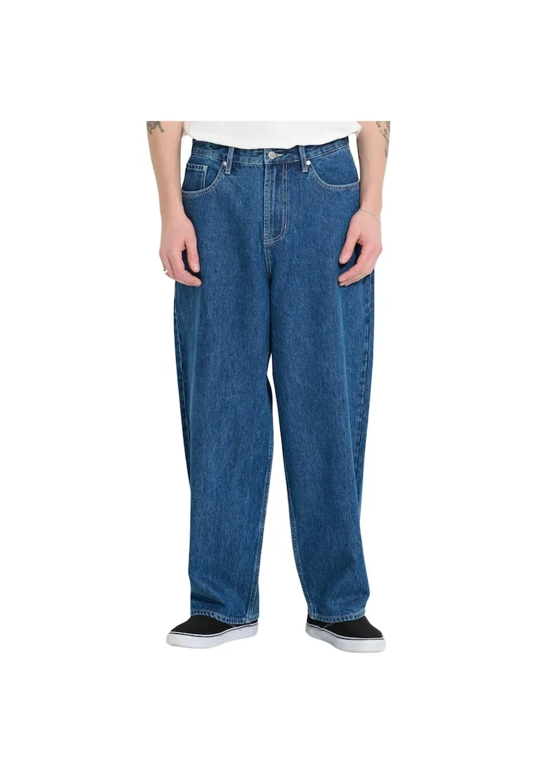 Blugi relaxed fit din bumbac cu 5 buzunare