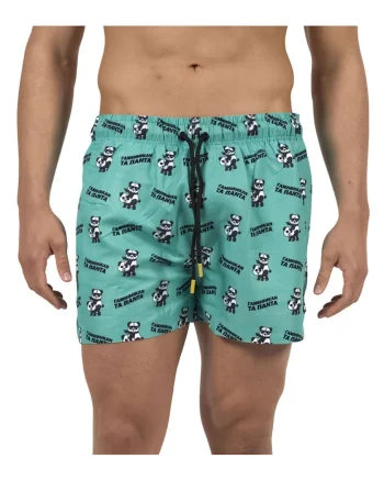 Pantaloni scurti de baie cu imprimeu cu panda