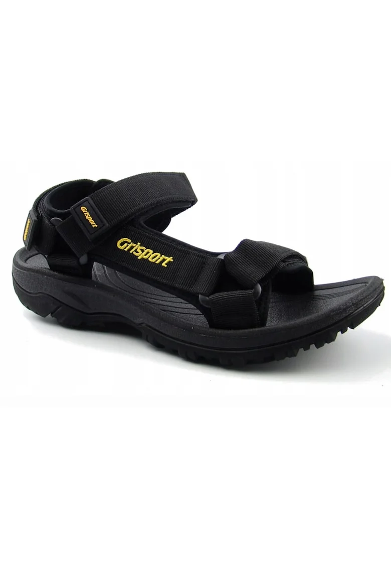 Sandale barbatesti  model GR-25-34-9020M, cu 3 inchideri velcro, negre, materiale sintetice