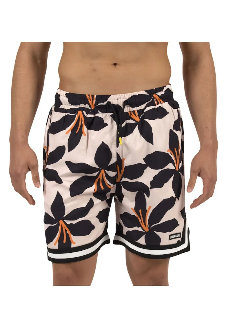 Pantaloni scurti de baie cu imprimeu tropical Dark Lilly