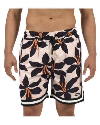Pantaloni scurti de baie cu imprimeu tropical Dark Lilly