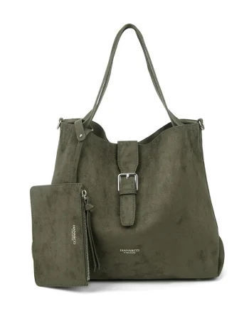 Geanta tote cu etui Valoria Nova, Verde