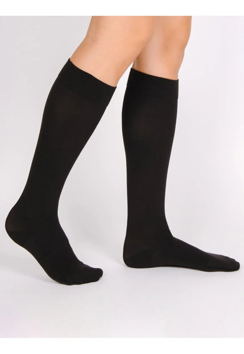 Sosete lana merinos lungi sub genunchi  S008, Negru