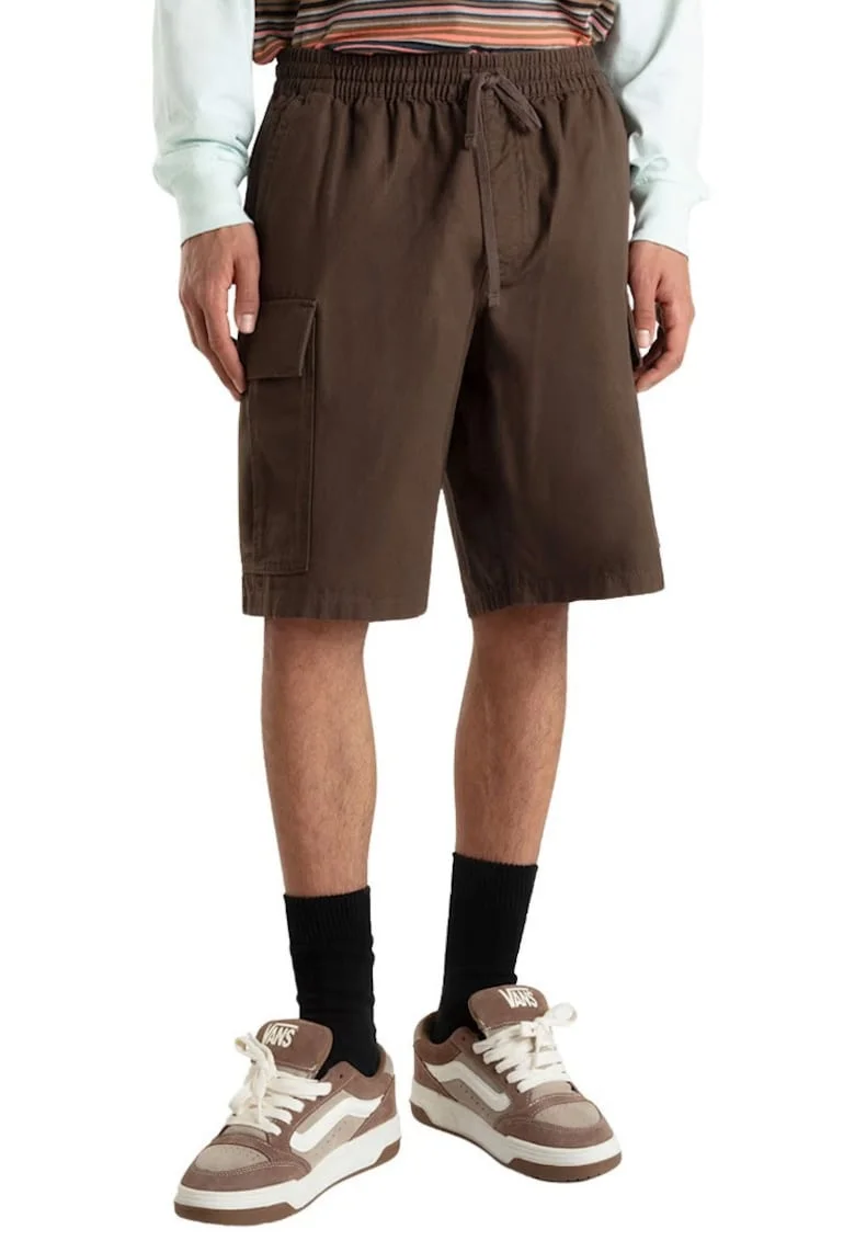 Pantaloni scurti de bumbac cu buzunar cu refilet