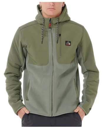 Jacheta fleece cu fermoar si gluga