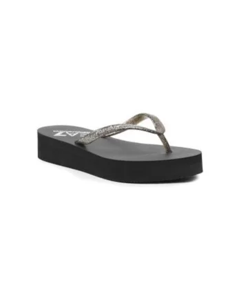 Papuci flip-flop dama  Emporio Armani, XFQ013 XK322, Sintetic, 38 EU, Negru/Argintiu