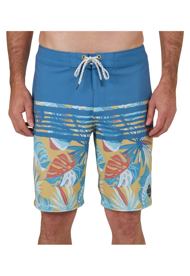 Bermude de baie Ripple, Portocaliu mandarina/Albastru/Galben mustar