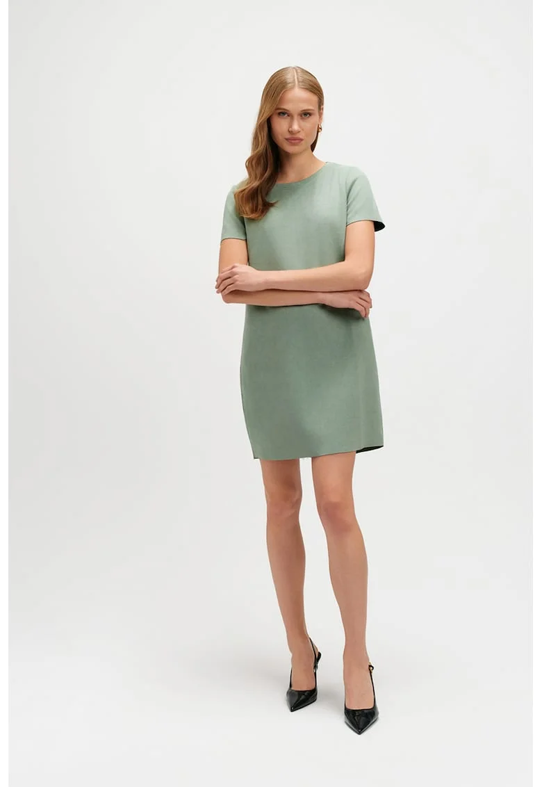 Rochie-tricou scurta cu model uni, Verde pastel