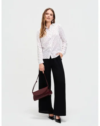 Camasa regular fit cu model, Rosu/Alb