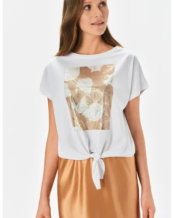 Tricou cu imprimeu grafic, Alb