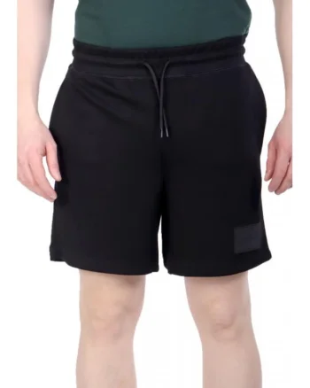 Pantaloni barbati,  Bermuda, negru, 50% viscoza, 45% poliester, 5% elastan,