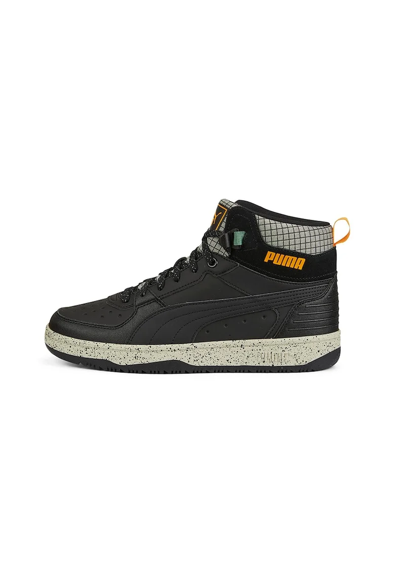 Pantofi sport mid-high cu garnituri de piele Rebound Rugged Open Road, Negru stins