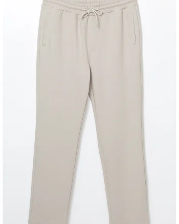 Pantaloni de trening cu snur si buzunare laterale, Bej deschis