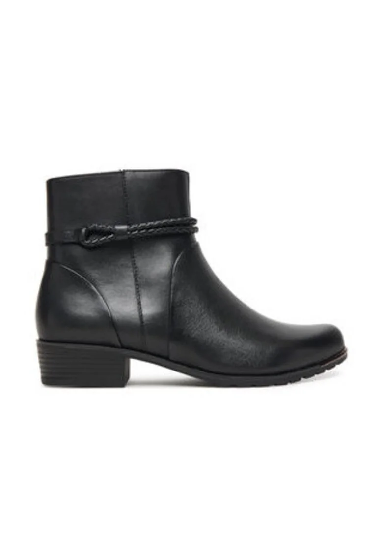 Botine  din piele naturala, Negru