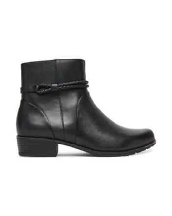 Botine  din piele naturala, Negru