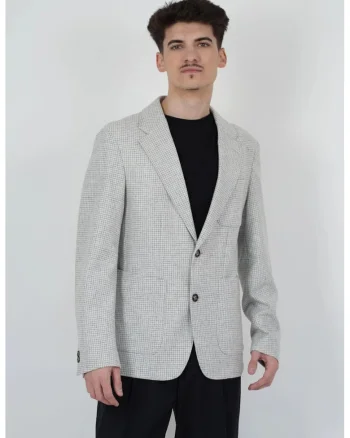 Sacou regular fit, texturat cu închidere la un singur rând de nasturi