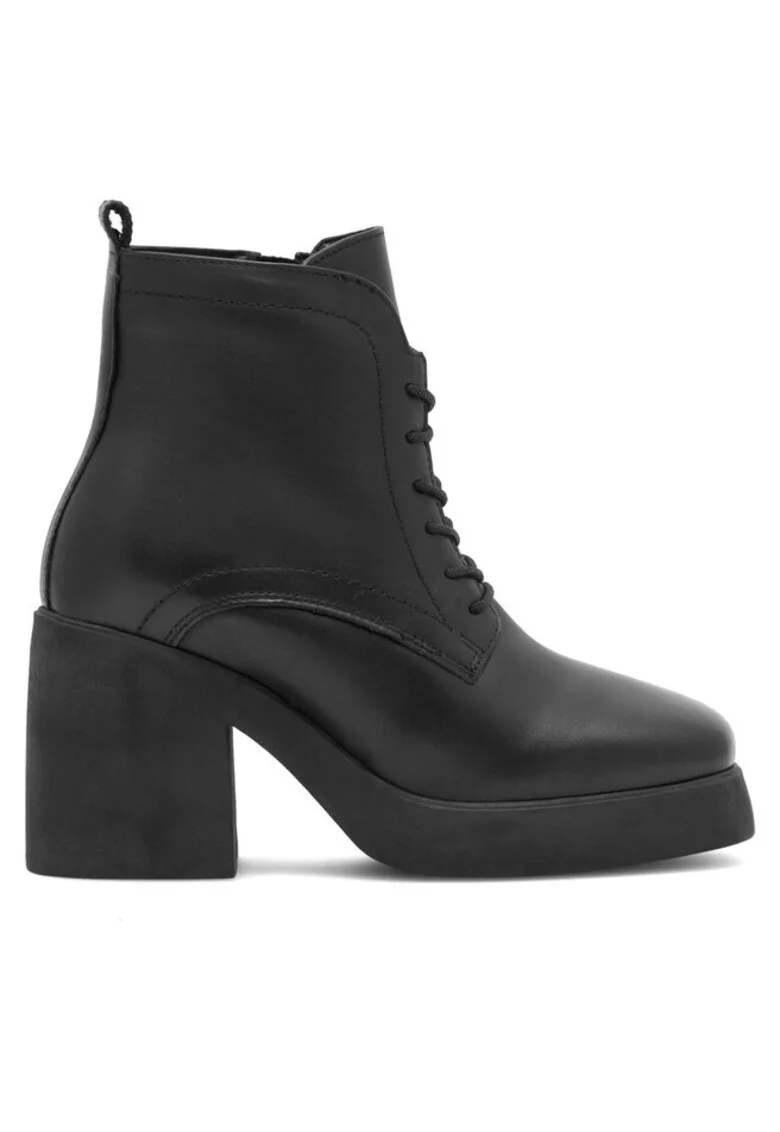Botine dama  din piele naturala, Negru