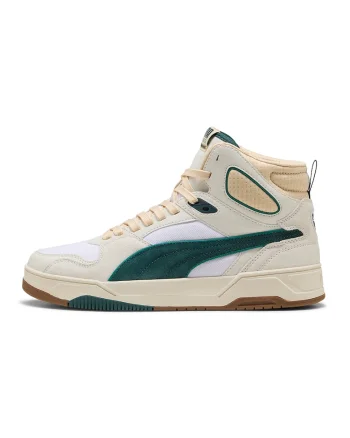 Pantofi sport mid-high RBD Break Retro, Alb fildes/Verde englez/Alb optic