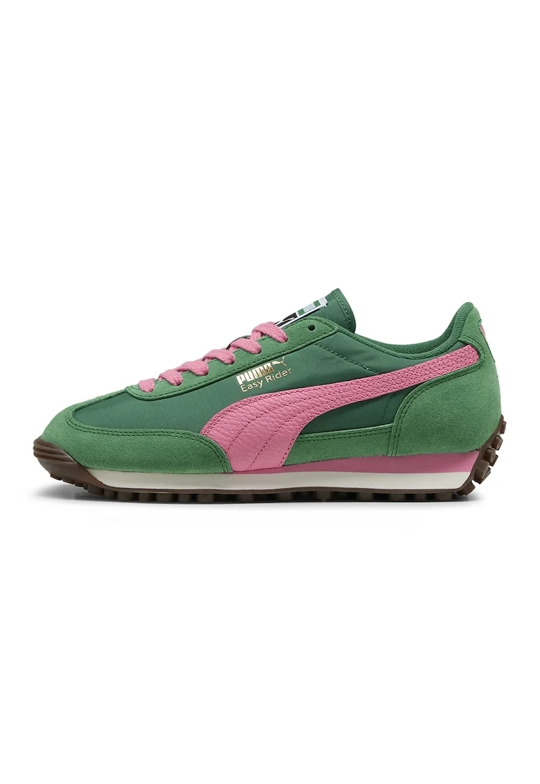 Pantofi sport Easy Rider Vintage cu garnituri de piele intoarsa, Verde/Roz