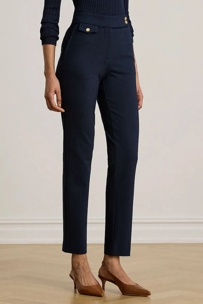 Lauren Ralph Lauren pantaloni slim fit pentru femei cu vâscoză