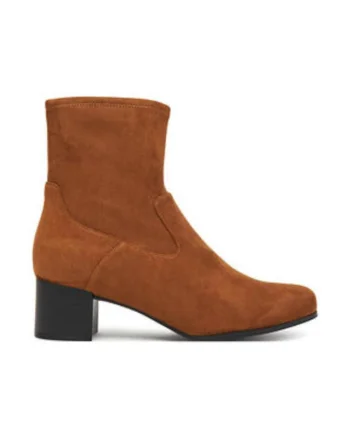 Botine dama pana la glezna,  305257086, material textil, maro