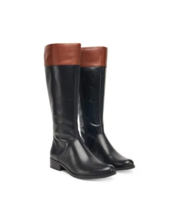 Cizme dama,  piele naturala, maro/negru