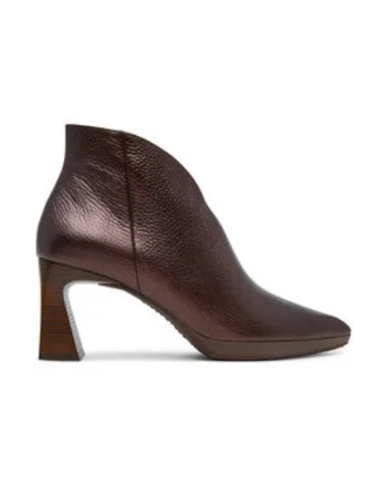 Botine dama pana la glezna,  305492838, piele naturala, maro,