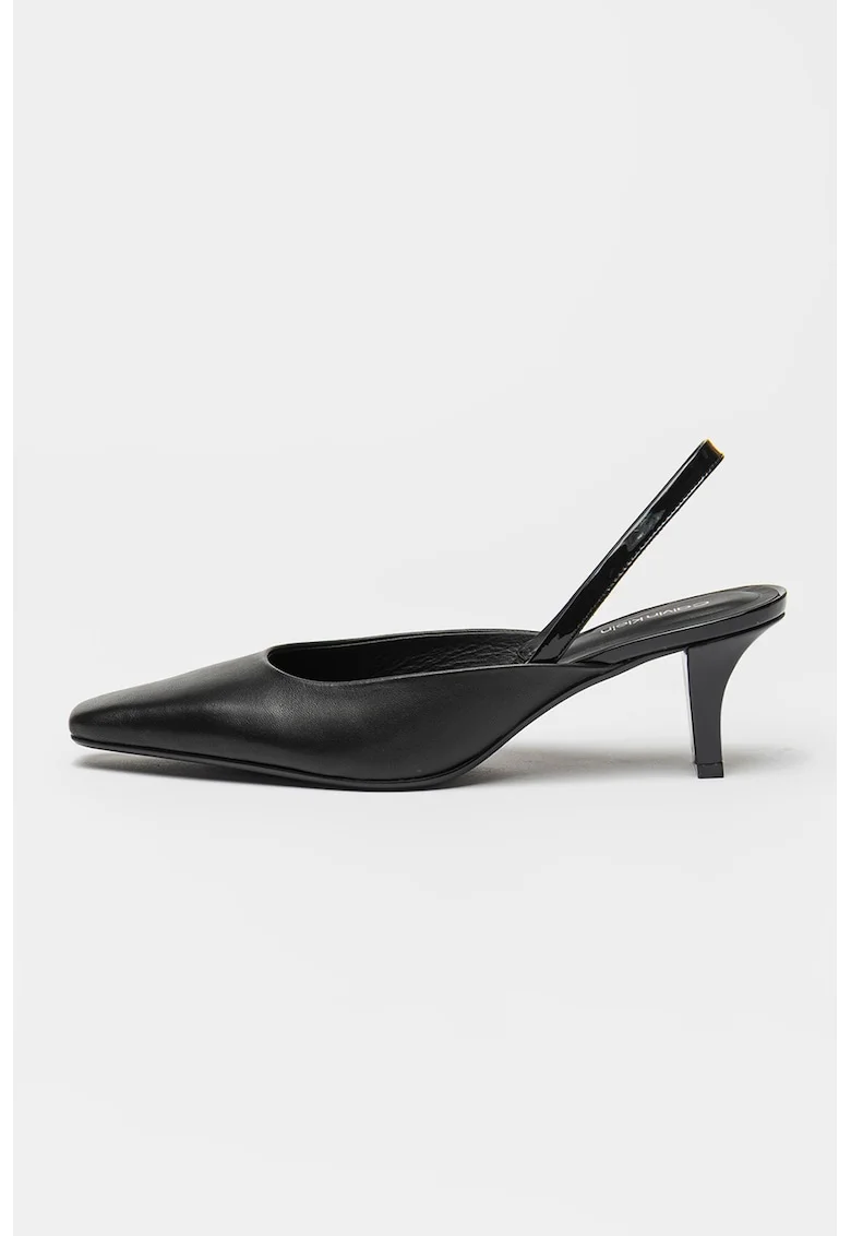 Pantofi de piele cu toc clasic, Negru