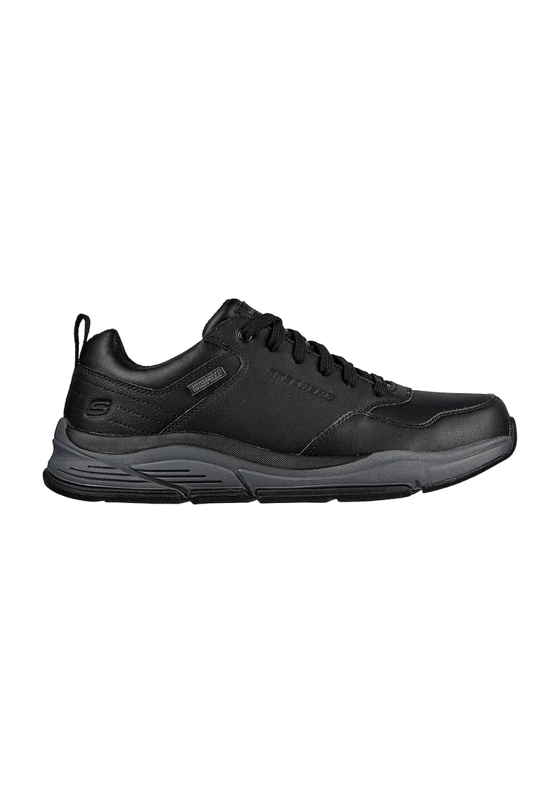Pantofi sport impermeabili de piele cu insertii de piele ecologica Bengao-Hombre, Negru/Gri inchis