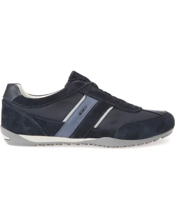 Tenisi barbati Wells,  Piele intoarsa/Poliester, Albastru,