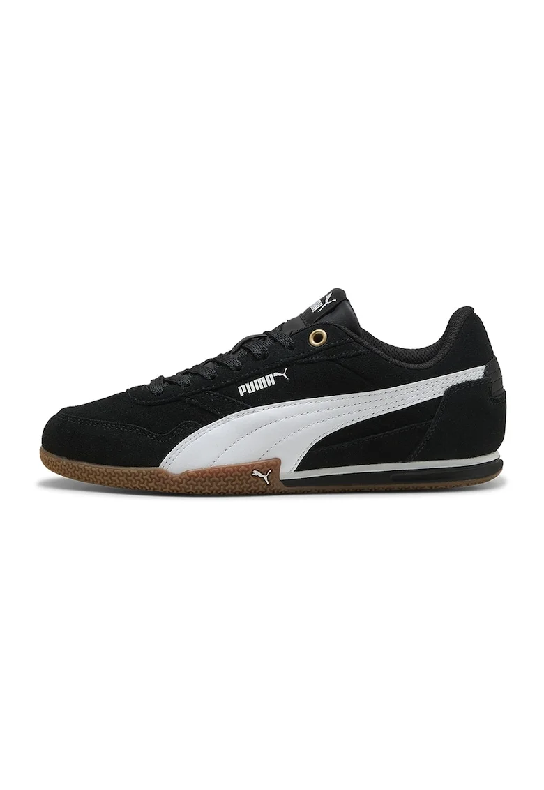 Pantofi sport Bella Donna de piele intoarsa cu garnituri de piele ecologica, Negru/Alb optic