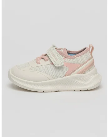 Pantofi sport cu velcro si insetii din plasa, Roz pastel/Alb murdar