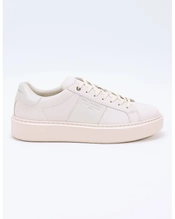 Pantofi sport din piele nabuc cu garnituri din piele Maxi, Alb fildes